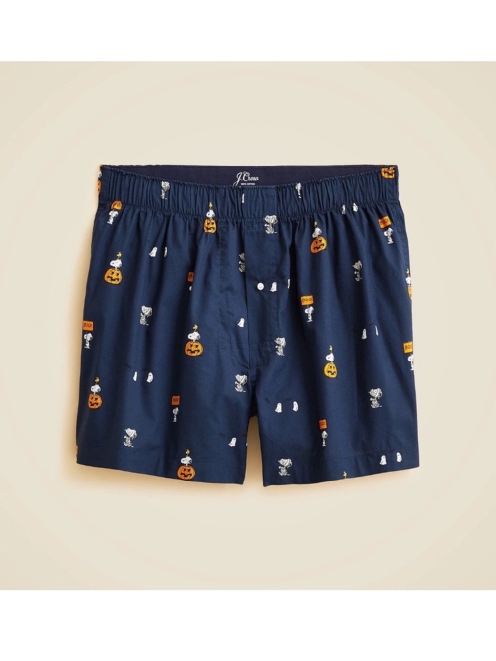NWT J. Crew Printed Boxers Cotton Snoopy Peanuts Halloween